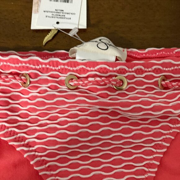 NWT Jessica Simpson Pink Swim Suit Size M Tankini Top Built in Bra Modest Cover - Picture 12 of 14